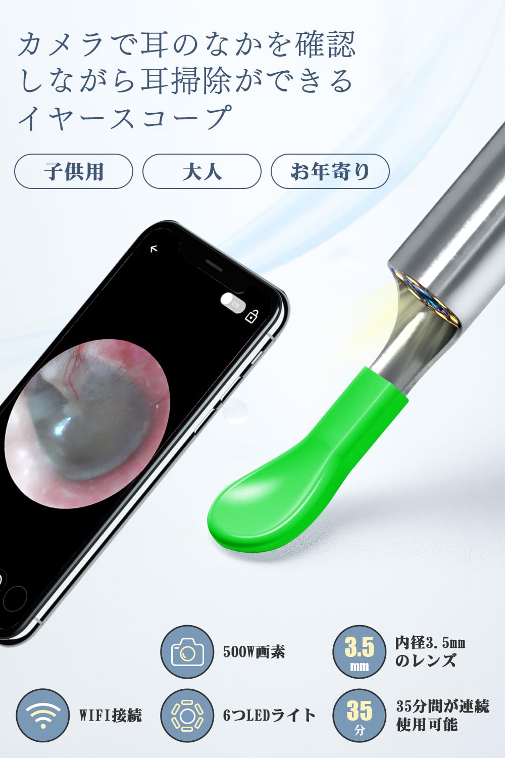 Amazon.co.jp: BENRIKATU 耳かき カメラ 革新版 500万画素 3.5mm